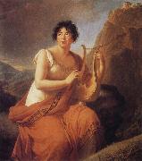 VIGEE-LEBRUN, Elisabeth Portrait of der Madame de Stael als Corinne oil painting reproduction
